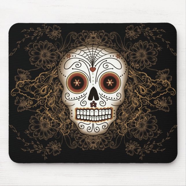 Tapis De Souris Crâne vintage Mousepad de sucre (Devant)