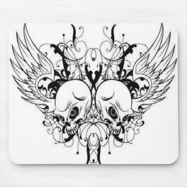 Tapis De Souris Crânes à ailes Mousepad (Devant)