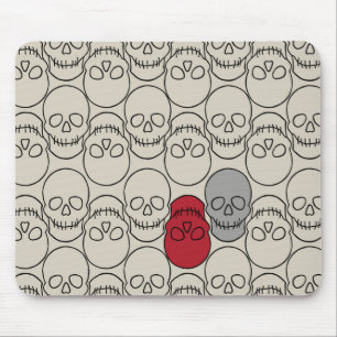 Tapis De Souris Crânes - Bone White et Bat Black