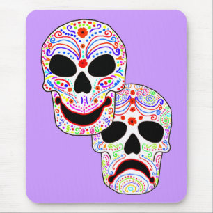 Tapis De Souris Crânes de Comédie-Tragédie de Halloween DOTD