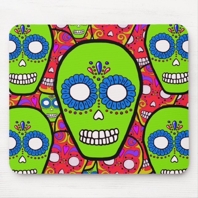 Tapis De Souris Crânes de sucre de Calaveras (Devant)