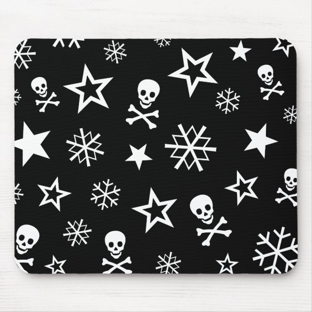 Tapis De Souris Crânes et flocons de neige (Devant)