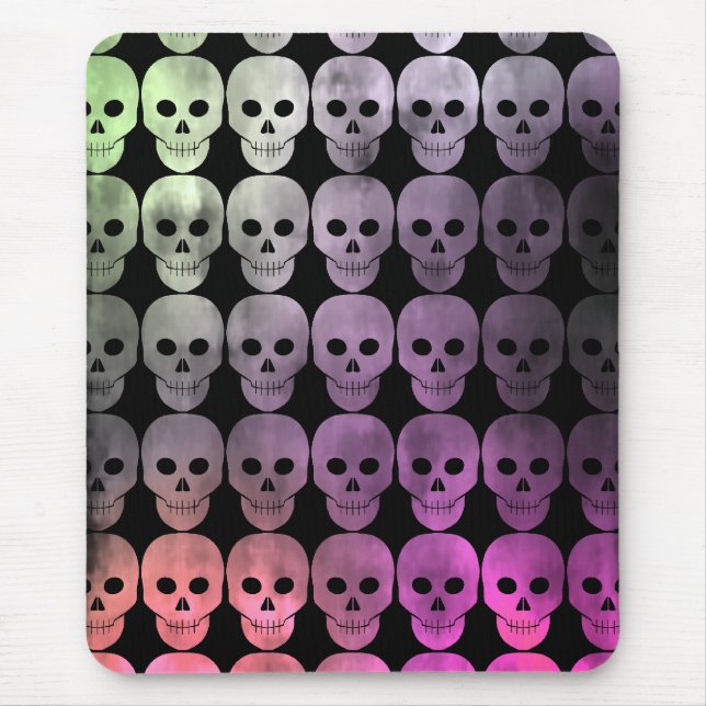 Tapis De Souris Crânes Grungy Halloween (Devant)