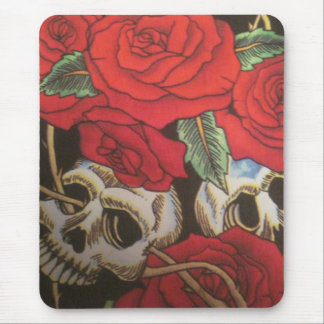 Tapis De Souris Crânes/roses