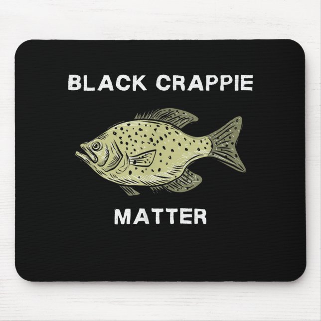 Tapis De Souris Crappie noire matière Crappie pêche Art (Devant)