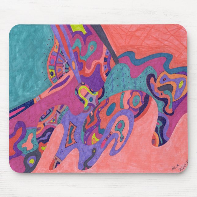 Tapis De Souris Crashers de lune, art abstrait (Devant)