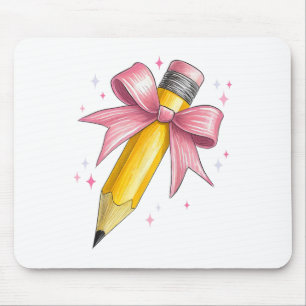 Tapis De Souris Crayon à arc coquet enseignant élève premier jour