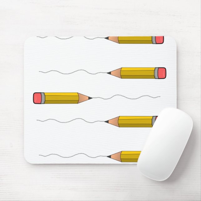 Tapis De Souris Crayon blanc (Avec souris)