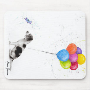 Tapis De Souris Crayon Coloré Dessinant Le Chien Beagle Et Les Bal