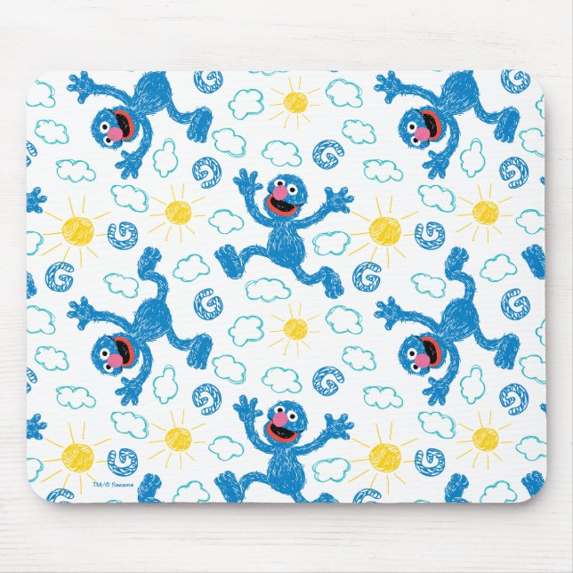 Tapis De Souris Crayon Grover Motif Soleil (Devant)