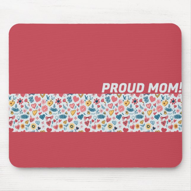 Tapis De Souris Crayon Pastel Coeur & Fleurs (Devant)