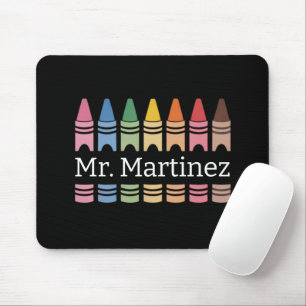 Tapis De Souris Crayon Personnalisé Nom de l'enseignant Mignon Ret