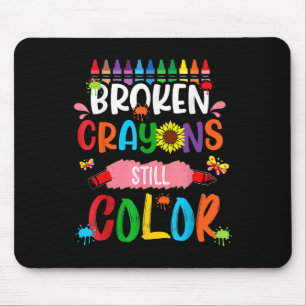 Tapis De Souris Crayons cassés Couleur encore Sensibilisation à la