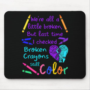 Tapis De Souris Crayons cassés Couleur encore Tee Prévention du su