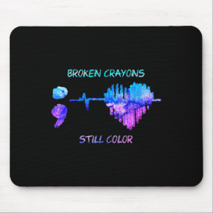 Tapis De Souris Crayons Cassés Est Toujours Couleur Battement De C