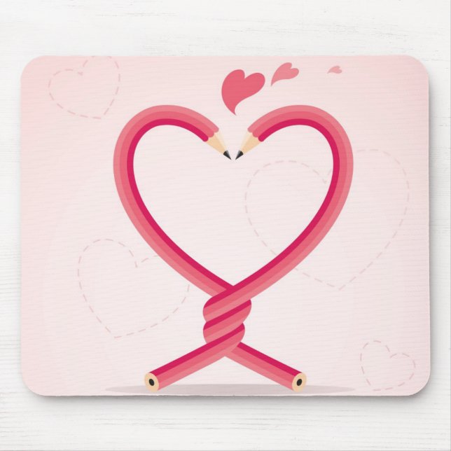 Tapis De Souris Crayons dans l'amour (Devant)