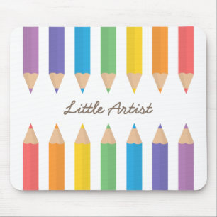 Tapis De Souris Crayons de coloriage arc-en-ciel colorés pour écol