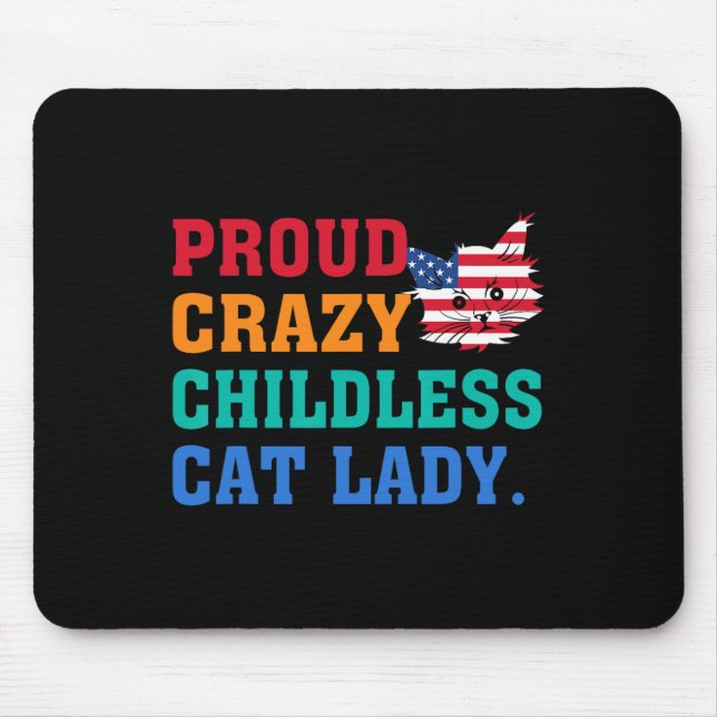 Tapis De Souris Crazy Enfless Chat Lady Kamala-harris Madame Presi (Devant)