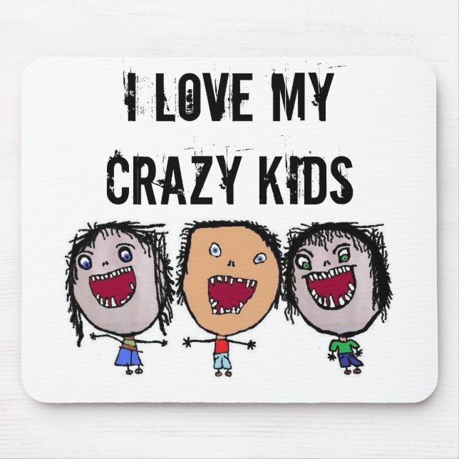 Tapis De Souris Crazy Visage Cartographie Enfants (Devant)
