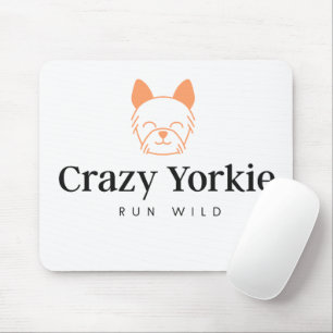 Tapis De Souris Crazy Yorkie Personnalisé Ordinateur Souris Panier