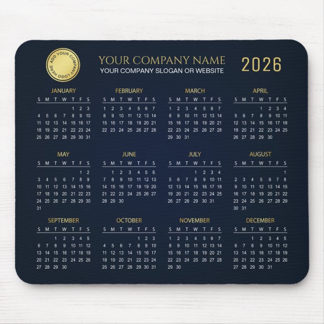 Tapis De Souris Create Your Own 2026 Company Calendar |  (Devant)