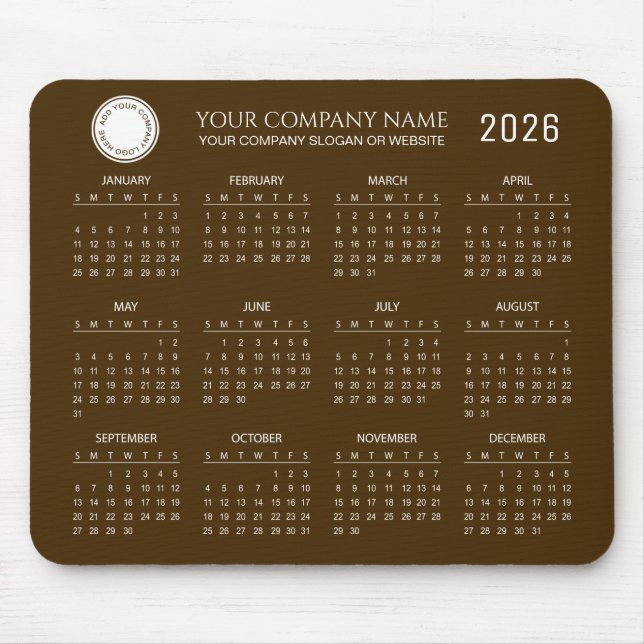 Tapis De Souris Create Your Own 2026 Company Calendar |  (Devant)