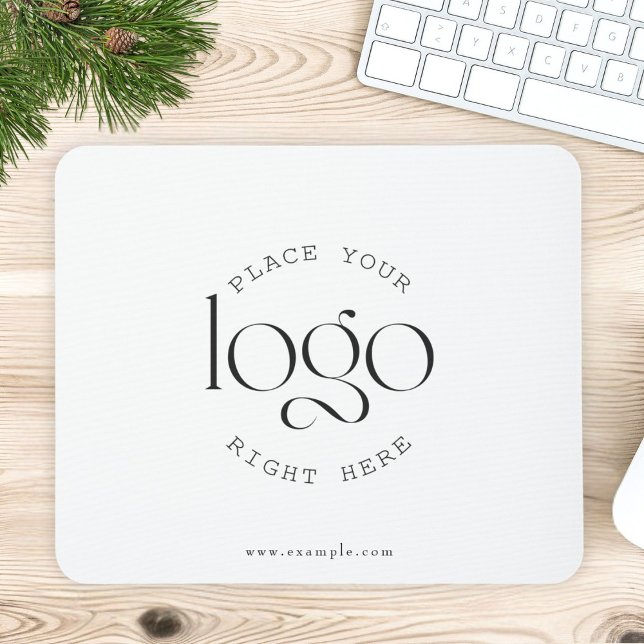 Tapis De Souris Create Your Own Custom Business Logo Modern White (personalized add your own logo business corporate white mouse pad)