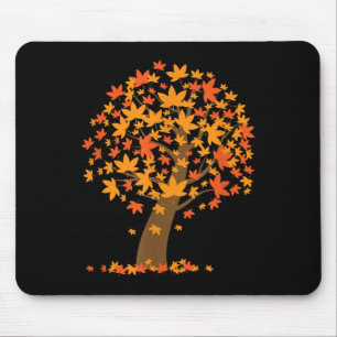 Tapis De Souris Créateur de feuilles d'automne et de forêt en chut