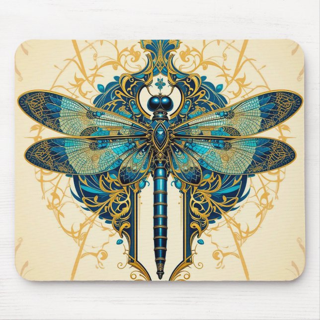 Tapis De Souris Création artistique d'une libellule complexe (Devant)