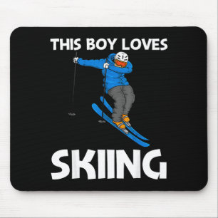 Tapis De Souris Création drôle de ski pour garçons enfants sport d