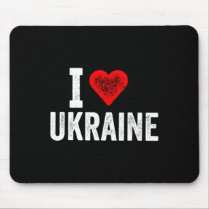 Tapis De Souris Création drôle rétro J'aime l'Ukraine avec un cœur