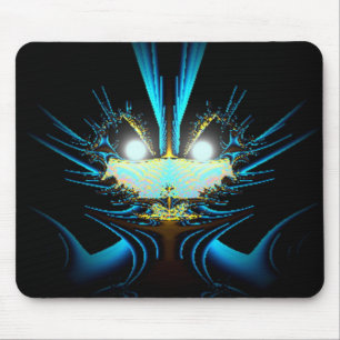 Tapis De Souris Créature aux yeux lumineux bleu lumineux