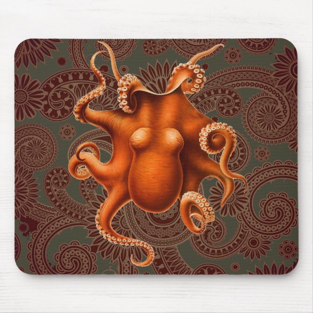 Tapis De Souris Créature du monstre de la mer d'Octopus Cephalapod (Devant)