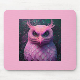 Tapis De Souris Créature hybride Murloc/Chouette rose