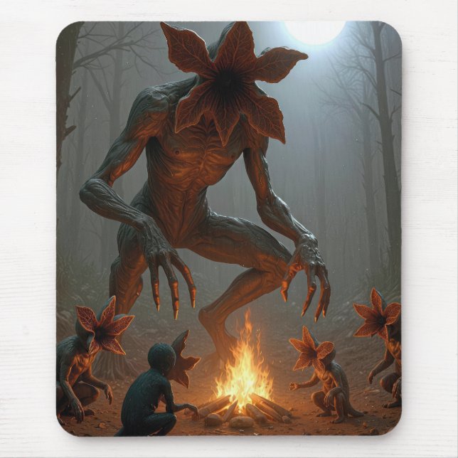 Tapis De Souris Créatures démogorgon autour d'un feu de camp (Devant)