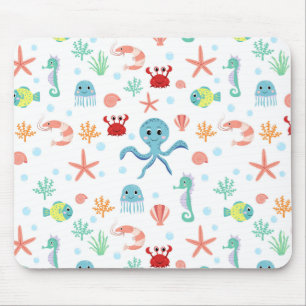 Tapis De Souris Créatures marines sous-marines fantaisistes