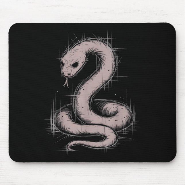 Tapis De Souris Creepy Cute Goth Python Horror Snake Sketch Alt Ng (Devant)