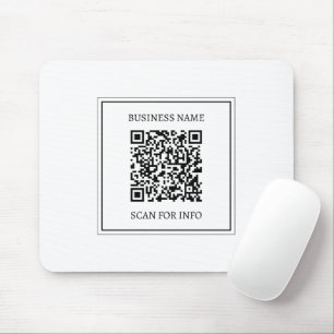 Tapis De Souris Créer un code QR scannable   Noir & Blanc