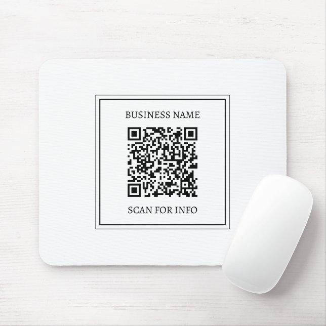Tapis De Souris Créer un code QR scannable | Noir & Blanc (Avec souris)