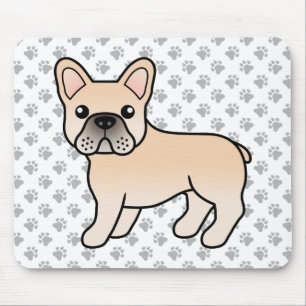 Tapis De Souris Crème Chien de taureau français mignonne Dessin