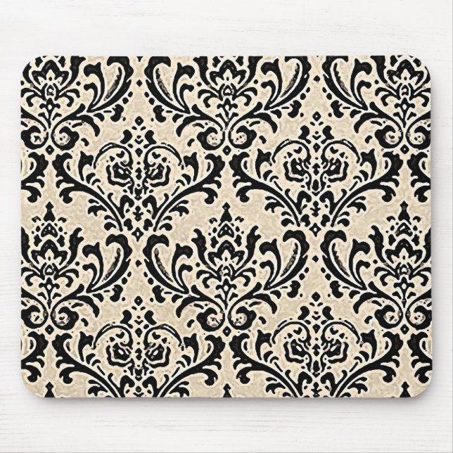 Tapis De Souris Crème Damask 2 ~ Mousepad (Devant)