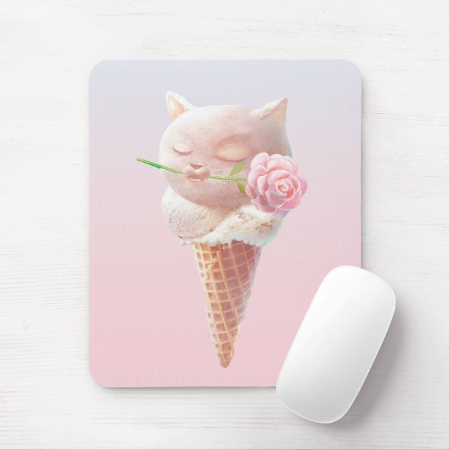 Tapis De Souris Crème de glace Kitty - Rosy & Dreamy (Avec souris)