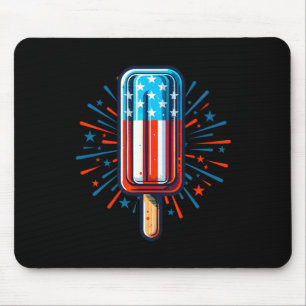 Tapis De Souris Crème Glacée 4 Juillet Drapeau Américain Patriotiq
