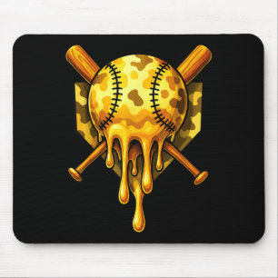 Tapis De Souris Crème glacée Baseball Drip Design Camo Cool 