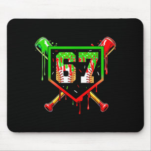 Tapis De Souris Crème glacée de baseball dégoulinante Numéro 67 Jo