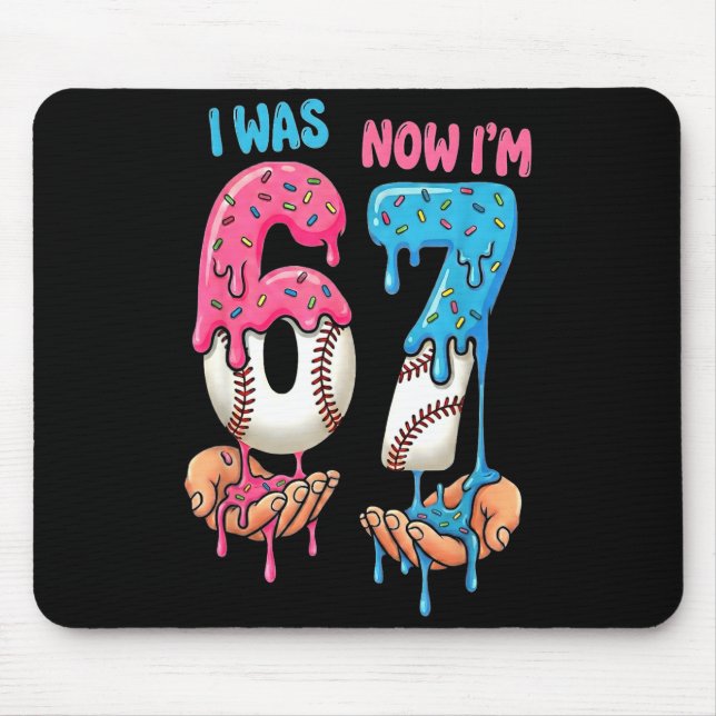 Tapis De Souris Crème glacée de baseball j'avais 6 ans maintenant  (Devant)