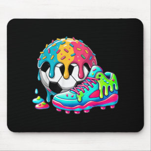 Tapis De Souris Crème glacée de football Drip pour garçons filles