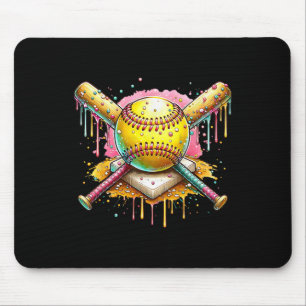 Tapis De Souris Crème Glacée de la plaque de softball Drip Sport É