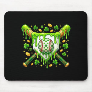 Tapis De Souris Crème Glacée Dégoulinante de Baseball pour la Fête