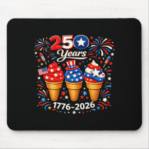 Tapis De Souris Crème Glacée du 4 Juillet Célébration 250 Ans